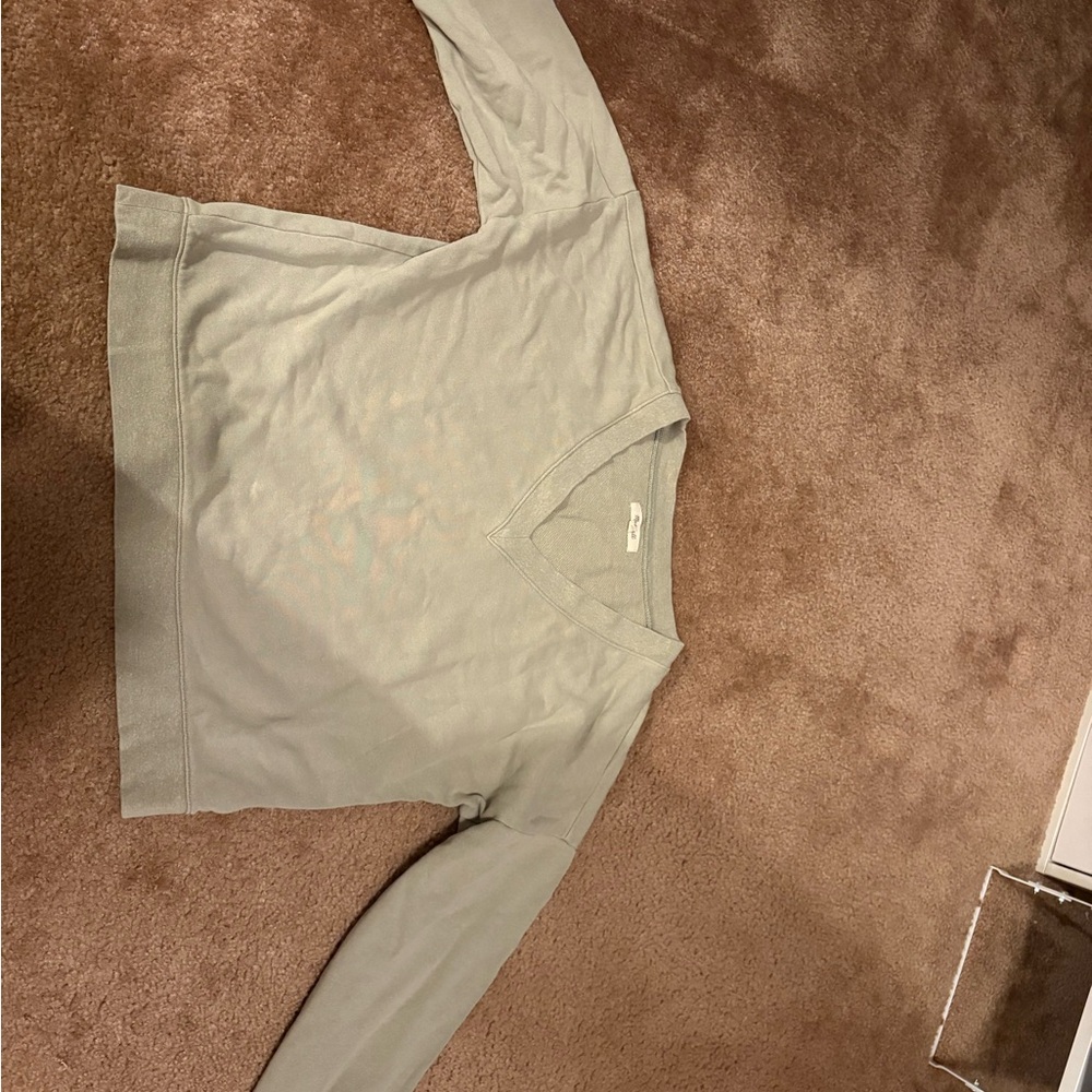 Madewell Sage Green V-Neck Top